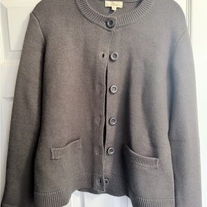 Elan Gray Button-Up Cardigan
